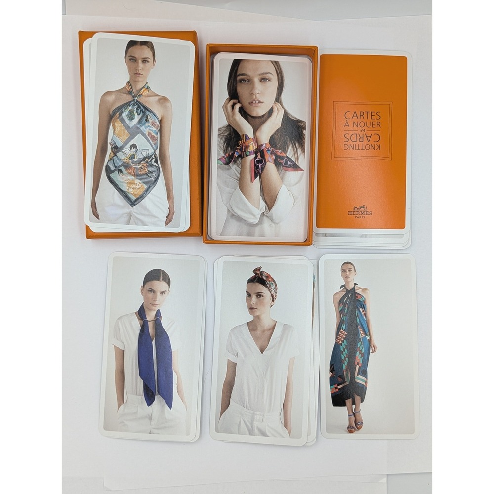 Hermes Knotting Cards No 4 Scarf Styling Guide Card Set Boxed 2011 Discontinued - Picture 3 of 7